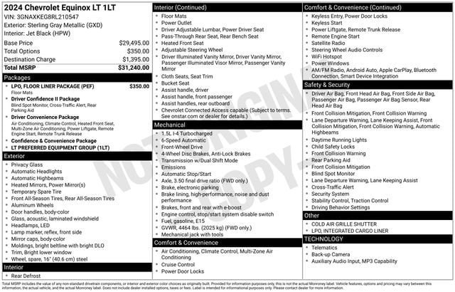 Certified 2024 Chevrolet Equinox LT w/ LPO, Floor Liner Package FWD image 2