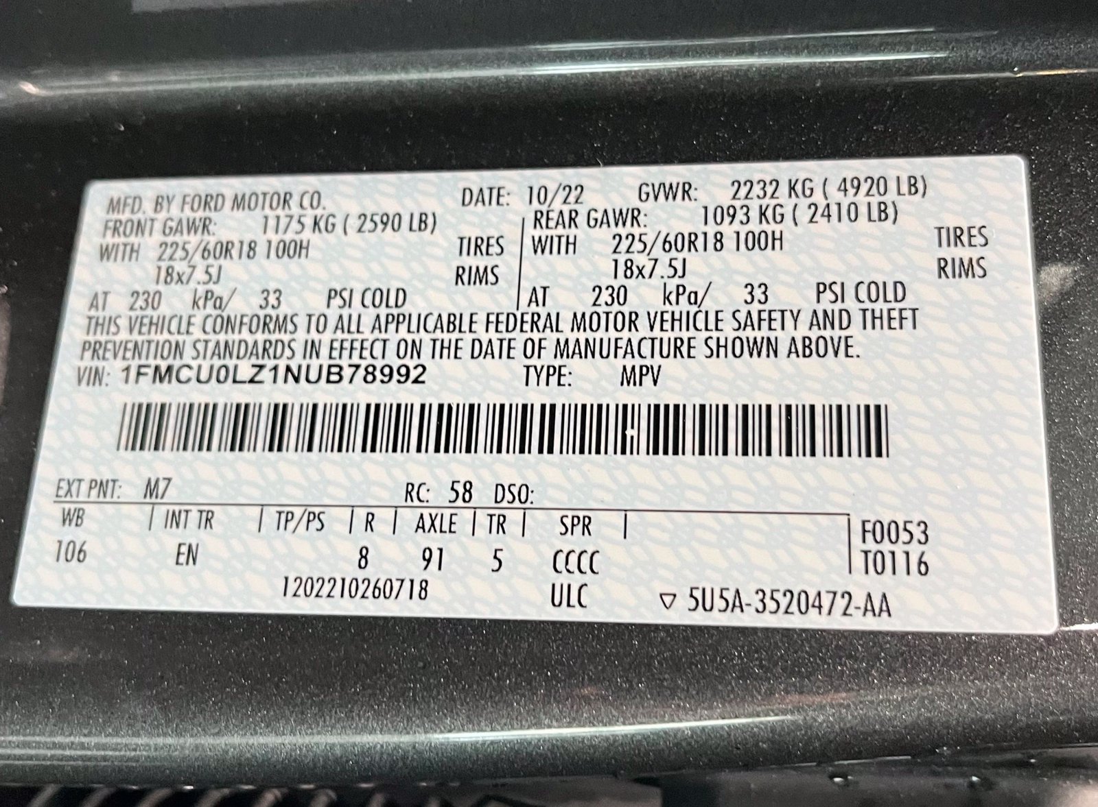 Used 2022 Ford Escape Titanium FWD image 19