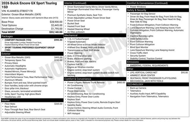 New 2026 Buick Encore GX Sport Touring w/ Comfort Package image 25