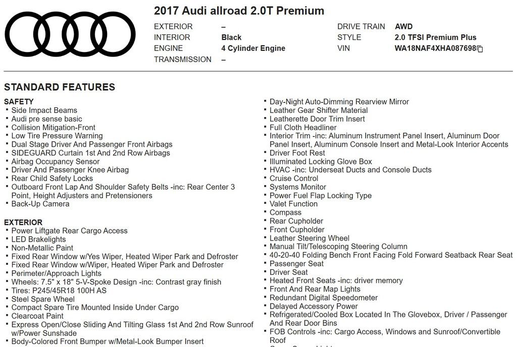 Used 2017 Audi A4 2.0T allroad Premium Plus image 18