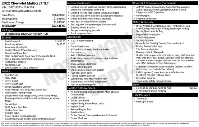 Used 2022 Chevrolet Malibu LT image 31