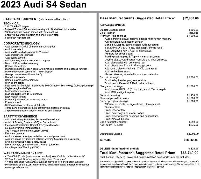 Used 2023 Audi S4 Premium Plus w/ Premium Plus Package AWD/4WD image 3