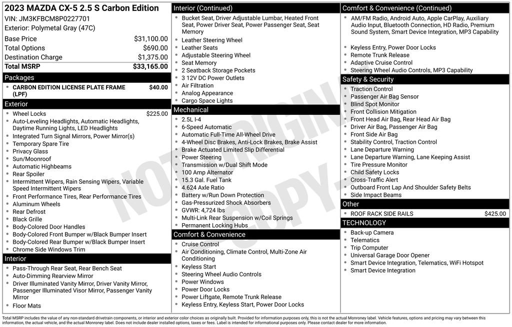 Used 2023 MAZDA CX-5 Carbon Edition image 6