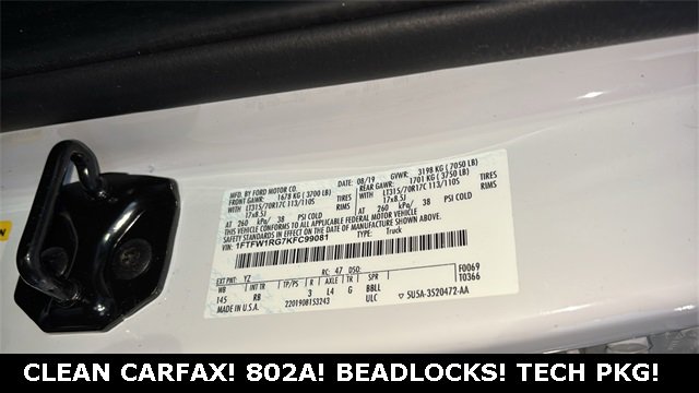 Used 2019 Ford F150 Raptor w/ Equipment Group 802A Luxury image 37