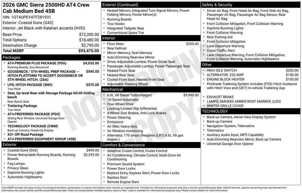 New 2026 GMC Sierra 2500 AT4 w/ AT4 Premium Plus Package AWD/4WD image 10