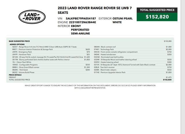 Used 2023 Land Rover Range Rover Long Wheelbase SE image 5