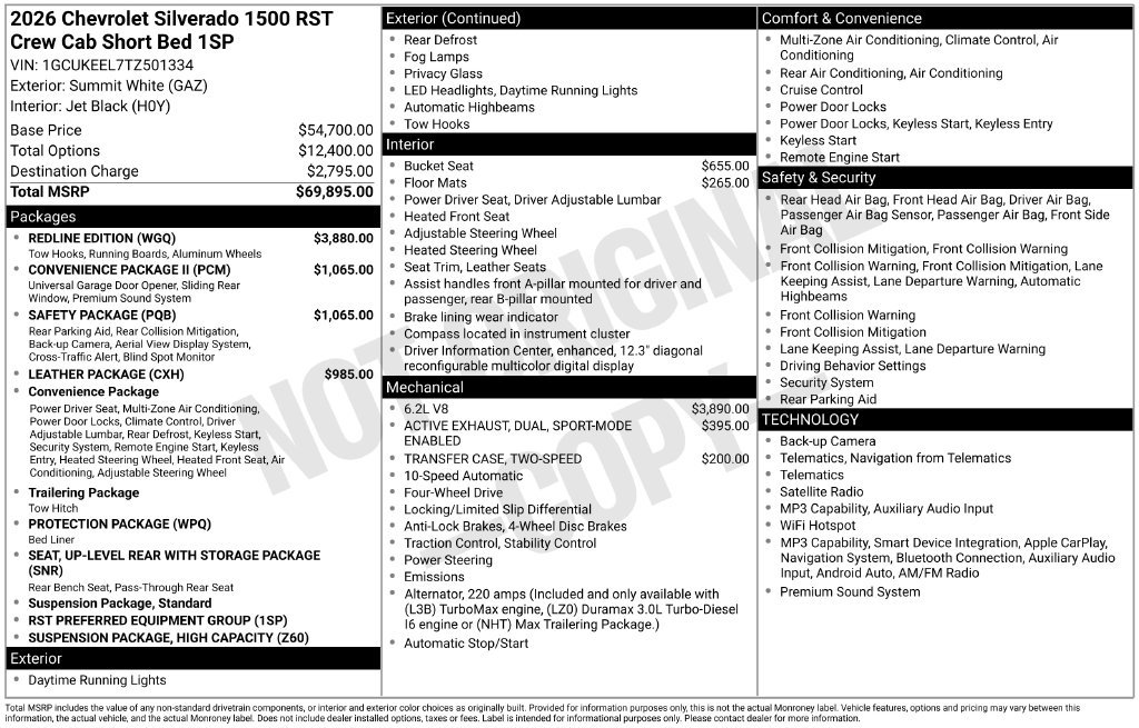 New 2026 Chevrolet Silverado 1500 RST w/ Redline Edition AWD/4WD image 26