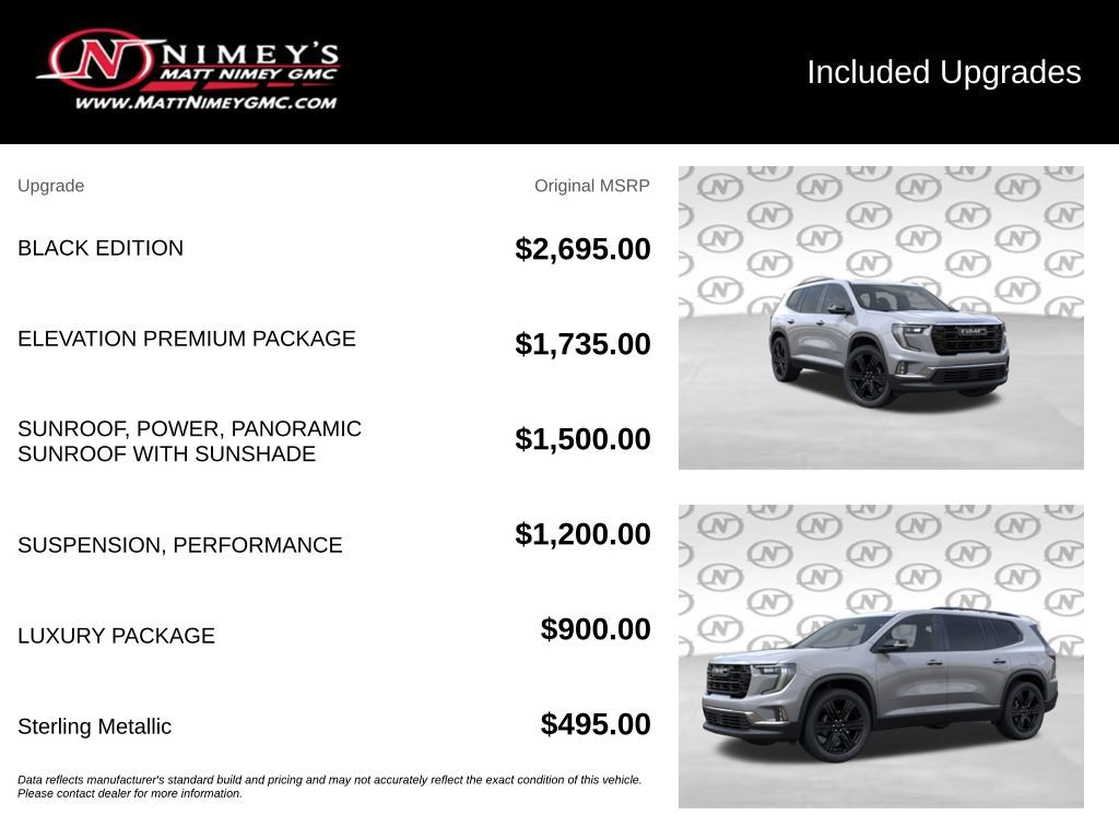 New 2026 GMC Acadia Elevation w/ Black Edition AWD/4WD image 3