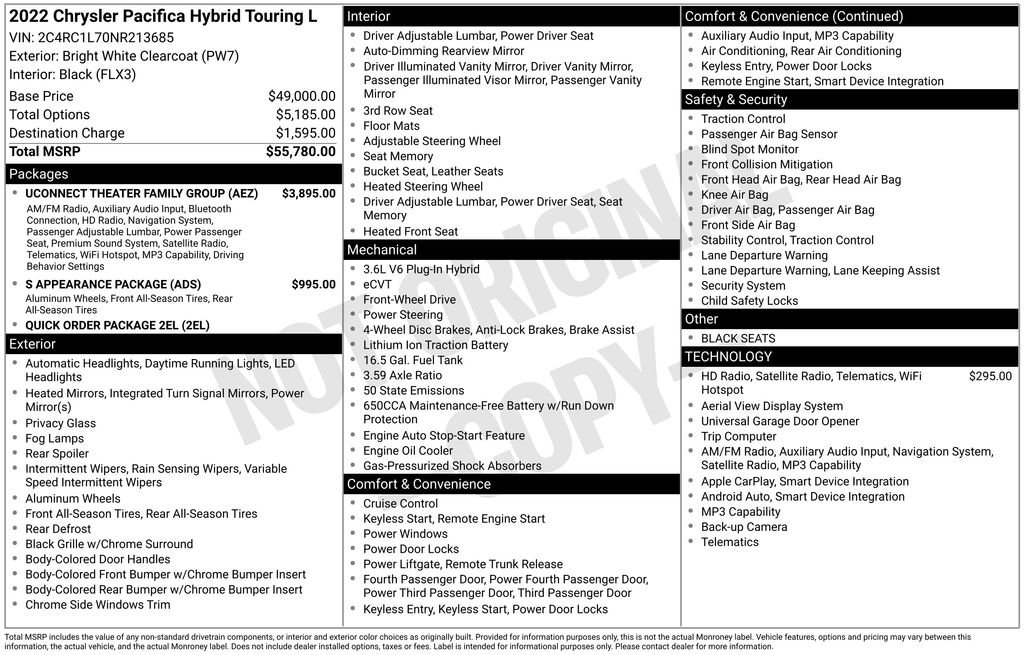 Used 2022 Chrysler Pacifica Touring-L w/ Uconnect Theater Family Group FWD image 26