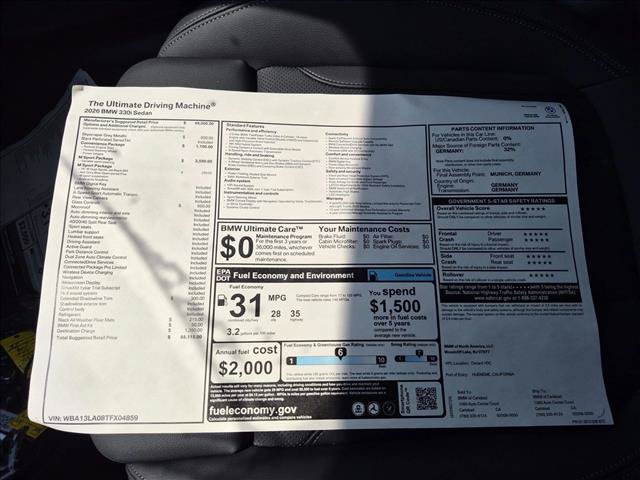 New 2026 BMW 330i Sedan w/ M Sport Package RWD image 17
