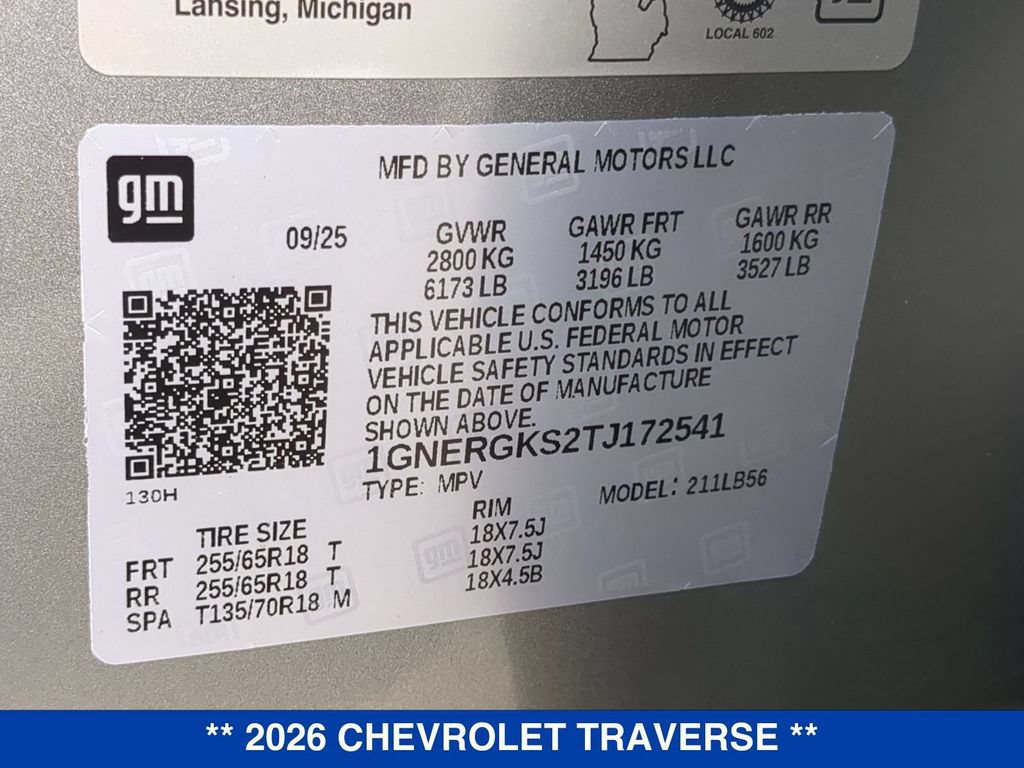 New 2026 Chevrolet Traverse LT FWD image 26