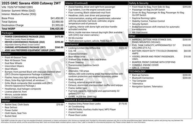 New 2025 GMC Savana 4500 w/ Power Convenience Package RWD image 6