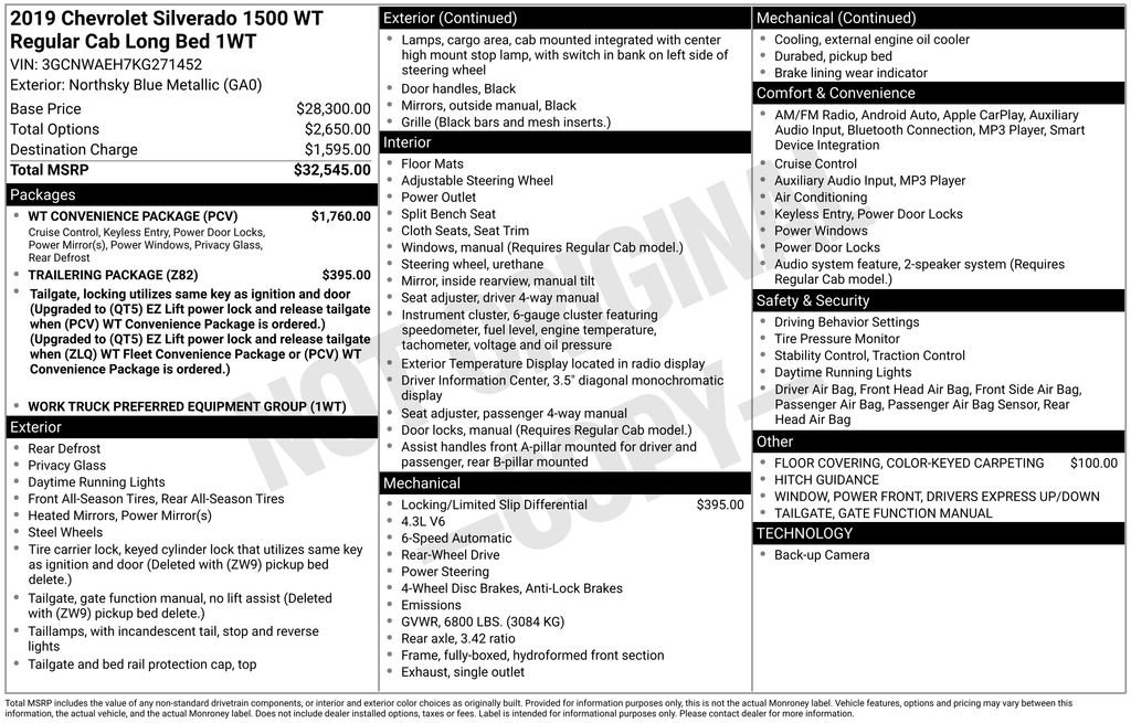 Used 2019 Chevrolet Silverado 1500 W/T w/ WT Convenience Package image 5