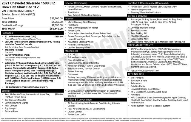 Used 2021 Chevrolet Silverado 1500 LTZ w/ Z71 Off-Road Package AWD/4WD image 17