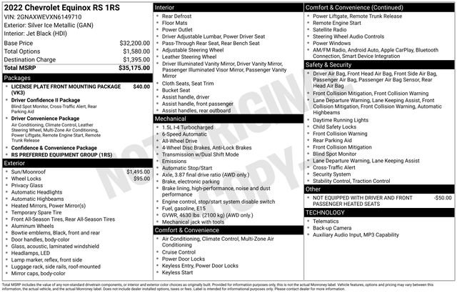 Certified 2022 Chevrolet Equinox RS image 35