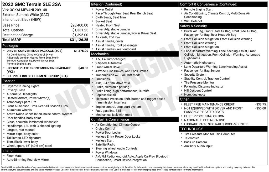 Used 2022 GMC Terrain SLE w/ Driver Convenience Package image 36