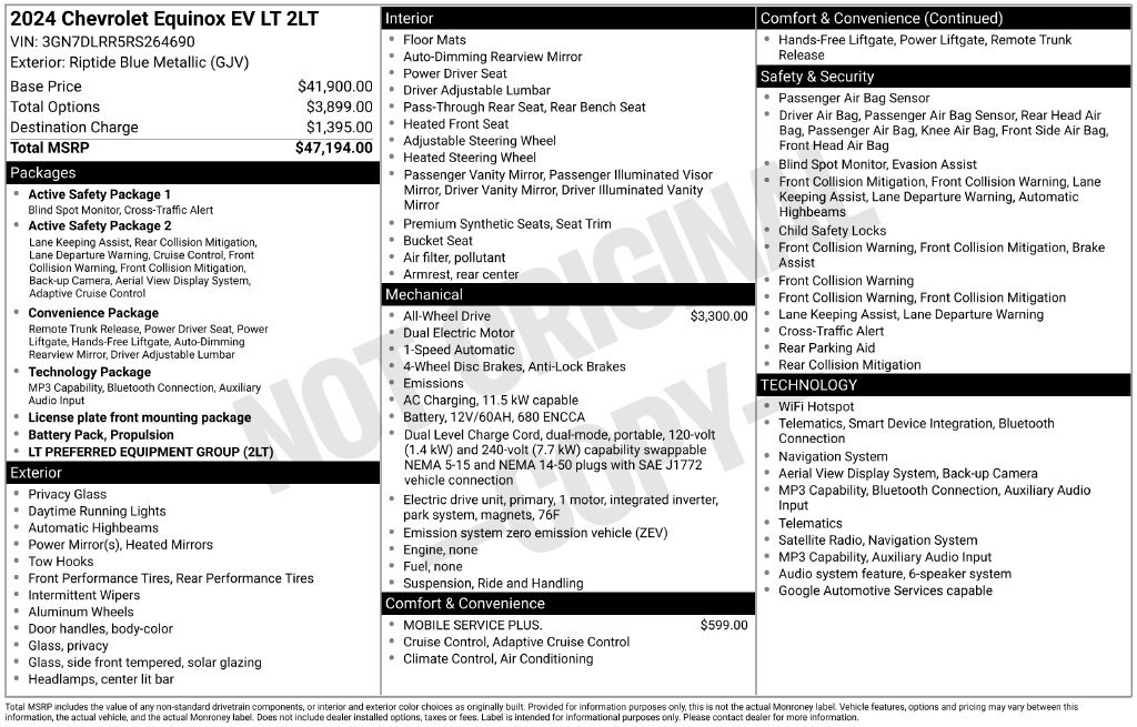 Used 2024 Chevrolet Equinox EV LT AWD/4WD image 10