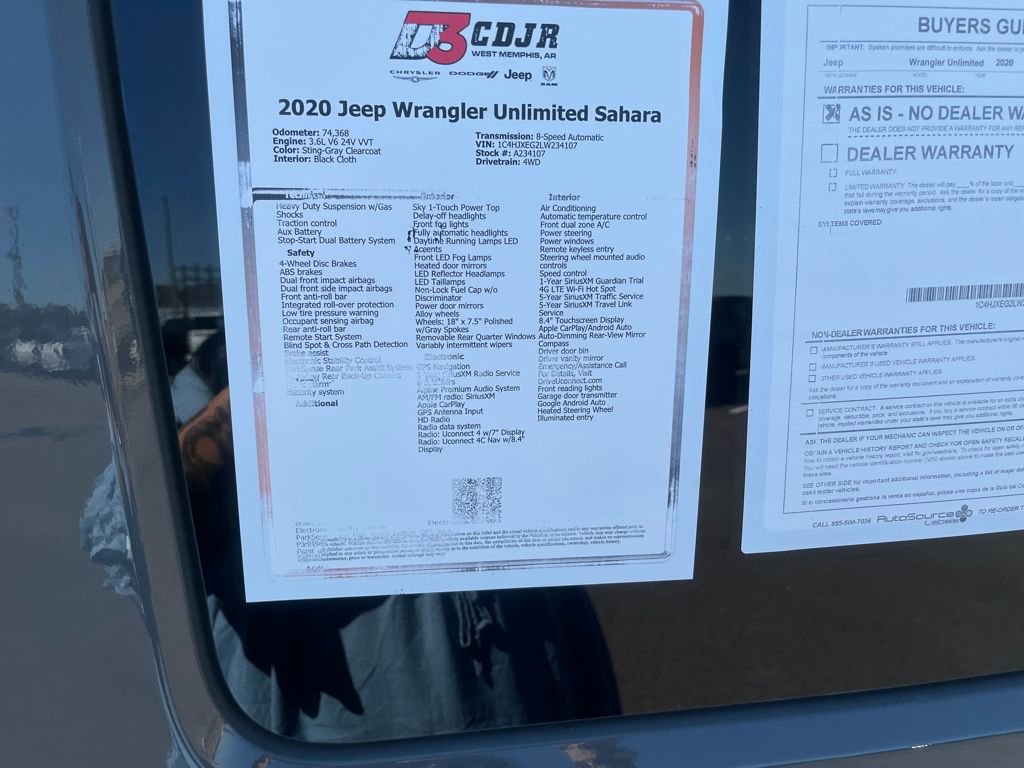 Used 2020 Jeep Wrangler Unlimited Sahara image 77