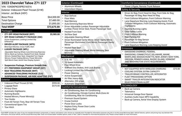 Used 2023 Chevrolet Tahoe Z71 w/ Z71 Off-Road Package image 2