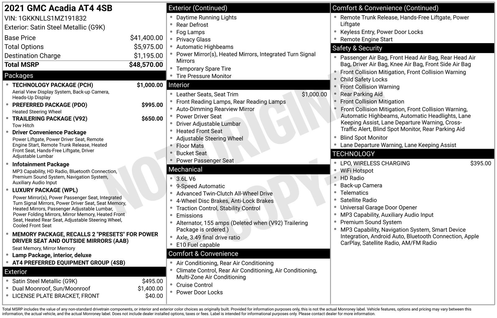Used 2021 GMC Acadia AT4 w/ Technology Package AWD/4WD image 22