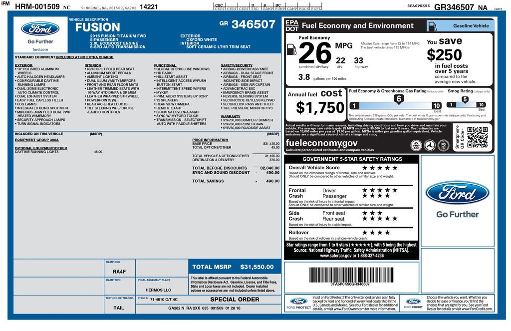 Used 2016 Ford Fusion Titanium FWD image 4