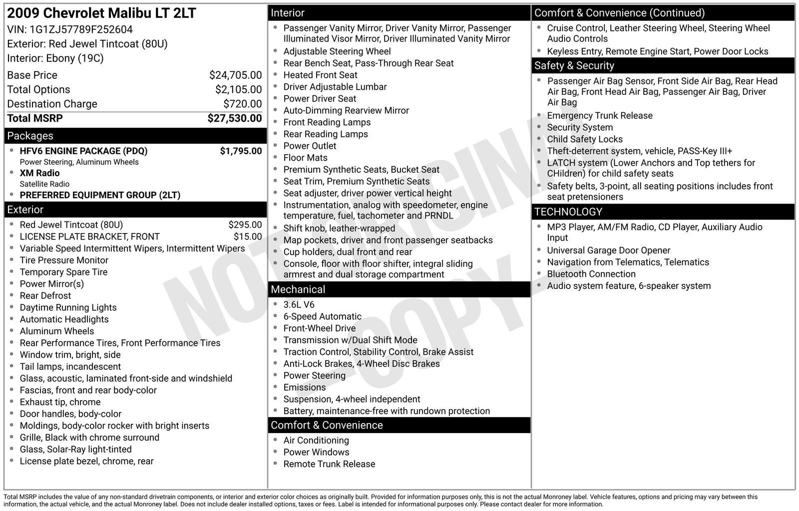 Used 2009 Chevrolet Malibu LT w/ HFV6 Engine Package FWD image 40