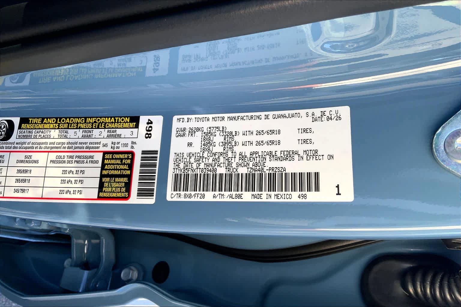 New 2026 Toyota Tacoma SR5 RWD image 21