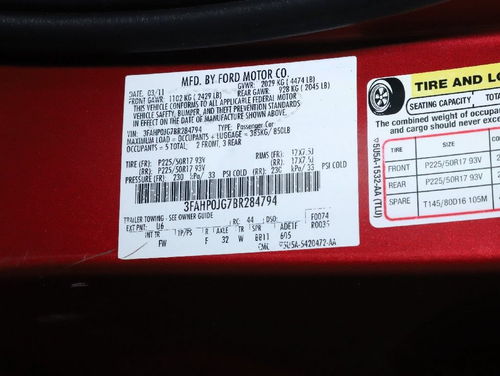 Used 2011 Ford Fusion SEL w/ 301A Rapid Spec Order Code FWD image 21