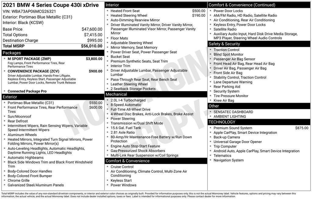 Used 2021 BMW 430i xDrive Coupe w/ M Sport Package image 2