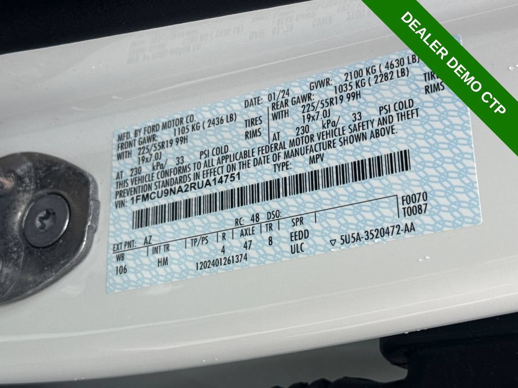 Used 2024 Ford Escape ST-Line Select w/ Tech Pack #2 AWD/4WD image 29