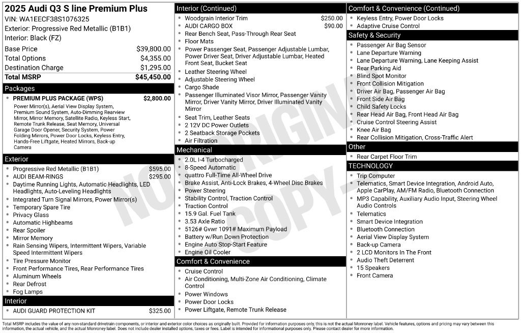 Certified 2025 Audi Q3 2.0T Premium Plus w/ Premium Plus Package AWD/4WD image 32