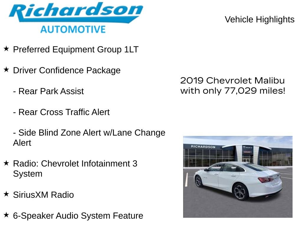 Used 2019 Chevrolet Malibu LT w/ Driver Confidence Package FWD image 10