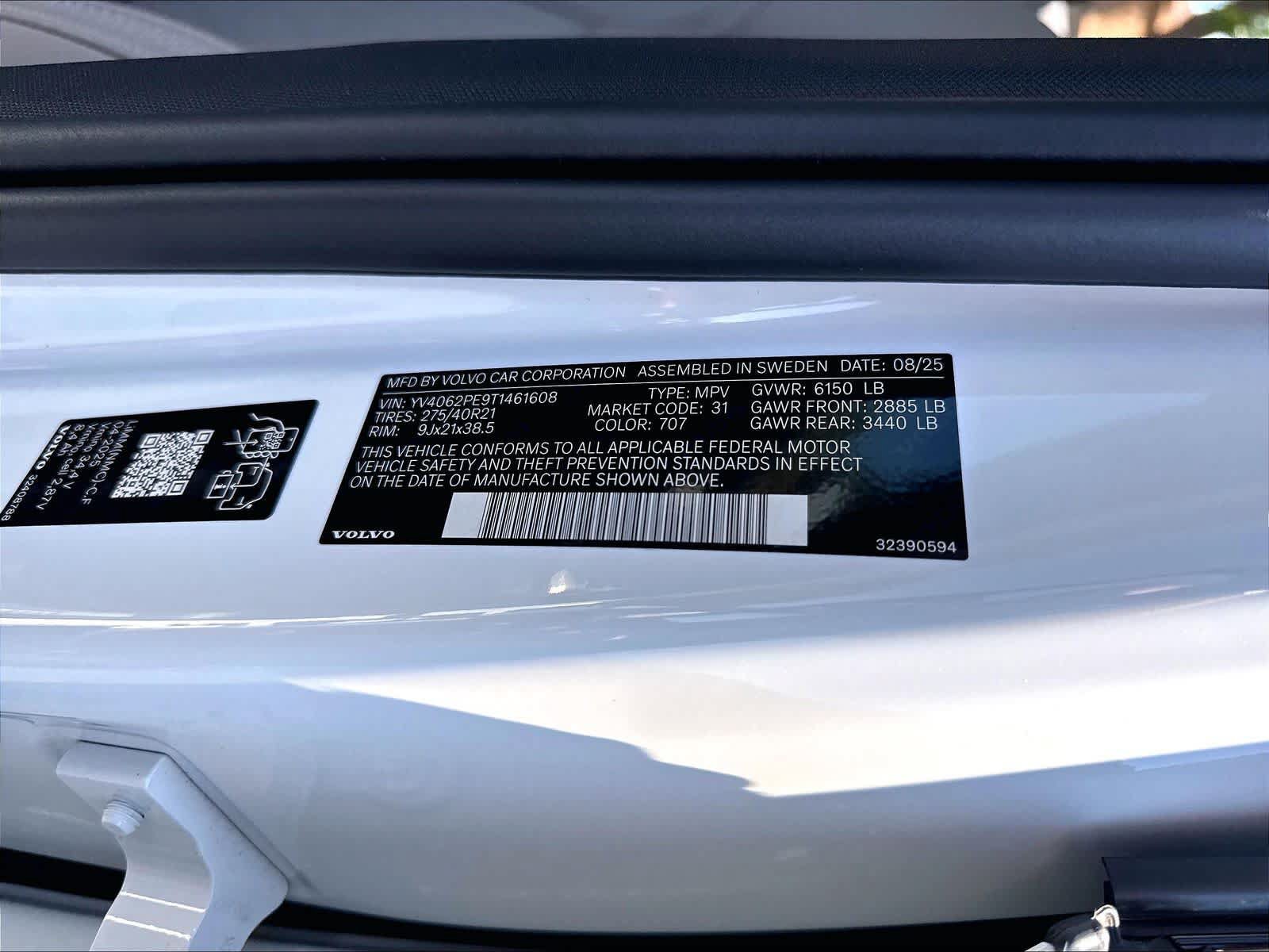 Used 2026 Volvo XC90 B6 Plus w/ Protection Package Premier AWD/4WD image 36
