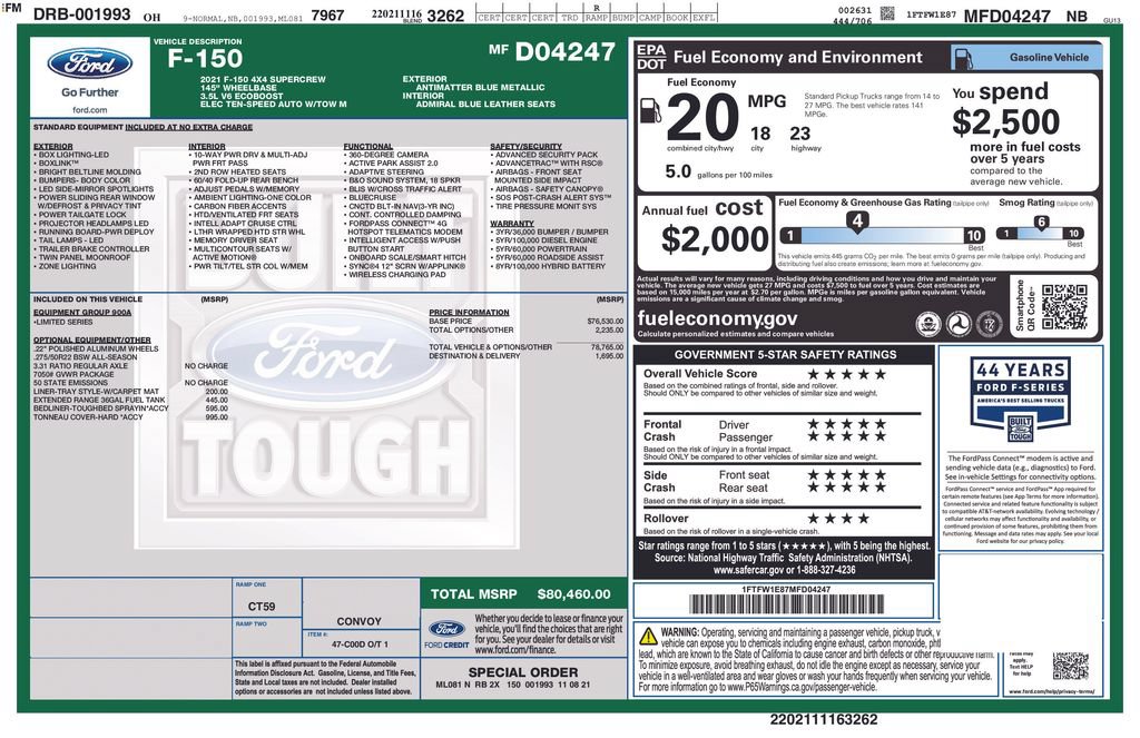 Certified 2021 Ford F150 Limited AWD/4WD image 5
