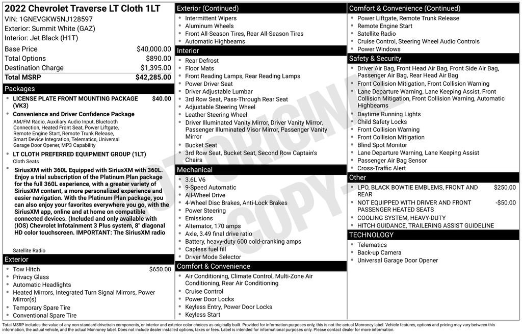 Used 2022 Chevrolet Traverse LT image 4