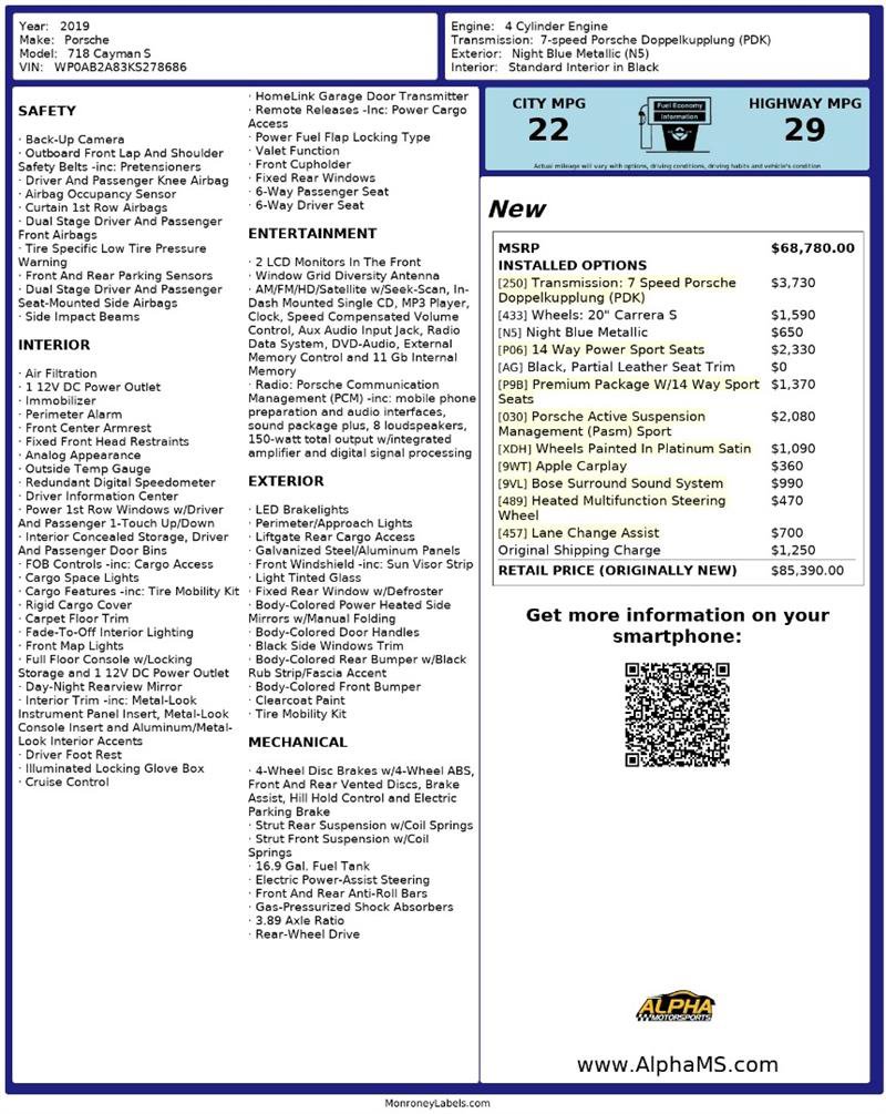 Used 2019 Porsche 718 Cayman S image 3