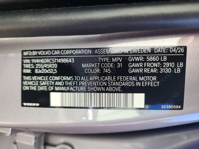 New 2026 Volvo XC60 T8 Plus w/ Climate Package AWD/4WD image 23
