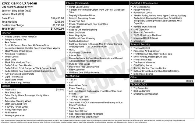 Used 2022 Kia Rio LX image 15