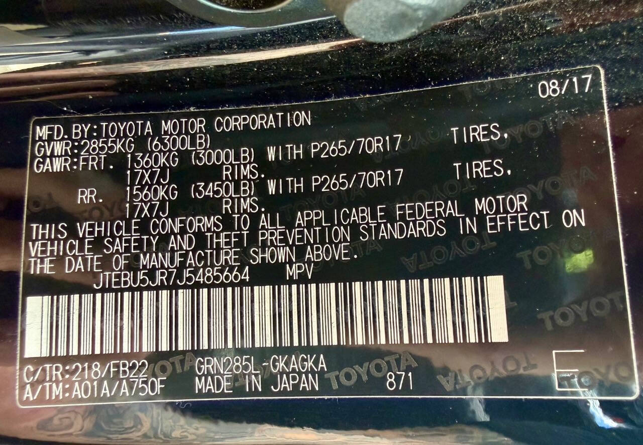 Used 2018 Toyota 4Runner SR5 AWD/4WD image 53