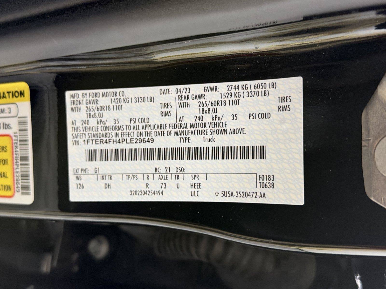 Used 2023 Ford Ranger Lariat w/ Equipment Group 501A High AWD/4WD image 32