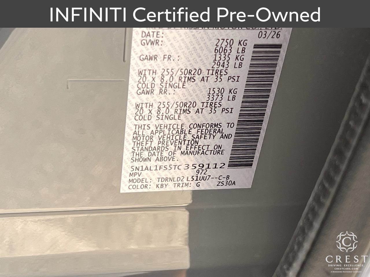 Certified 2026 INFINITI QX80 Autograph w/ Premium Cargo Package AWD/4WD image 34
