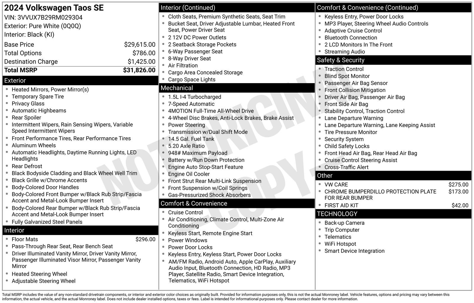 Certified 2024 Volkswagen Taos SE AWD/4WD image 43