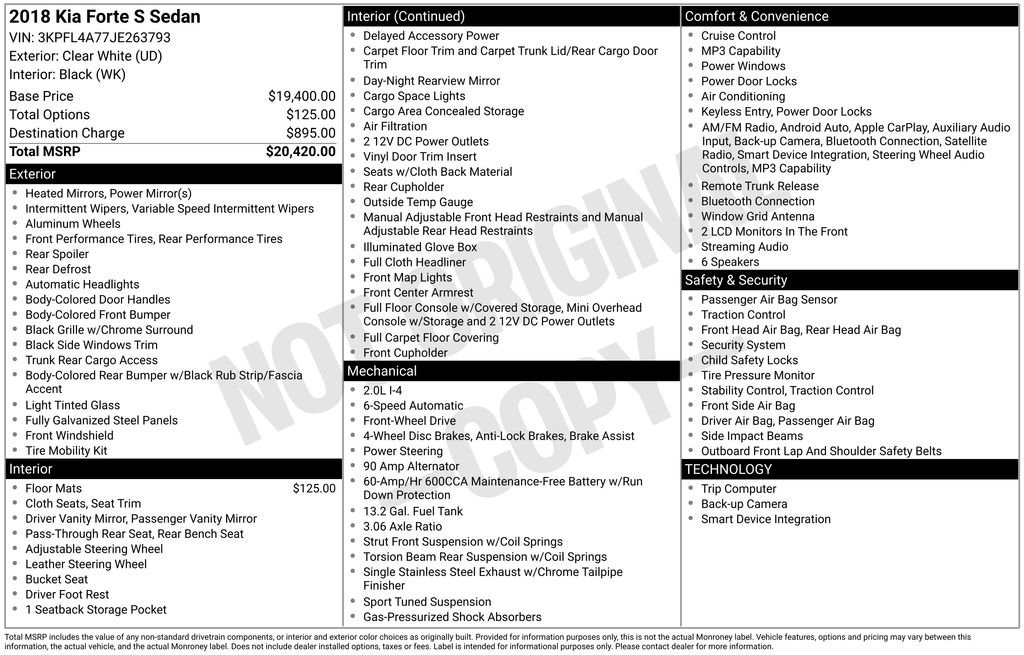 Used 2018 Kia Forte S image 6