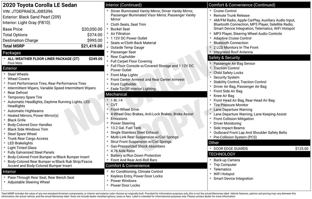 Used 2020 Toyota Corolla LE image 15