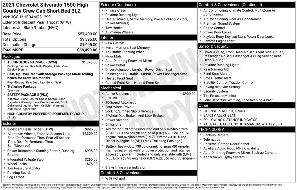 Certified 2021 Chevrolet Silverado 1500 High Country w/ Technology Package image 4