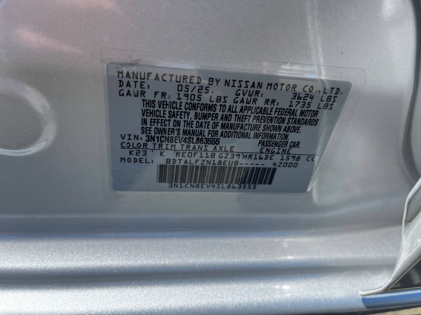 Used 2025 Nissan Versa SV FWD image 26