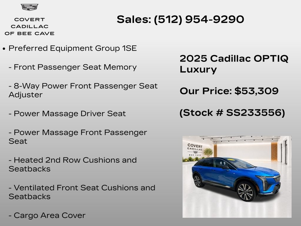 New 2025 Cadillac Optiq Luxury 2 w/ LPO, Floor Liner Package AWD/4WD image 7