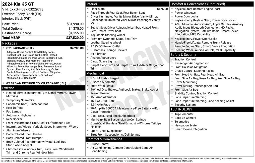 Used 2024 Kia K5 GT w/ GT1 Package image 27