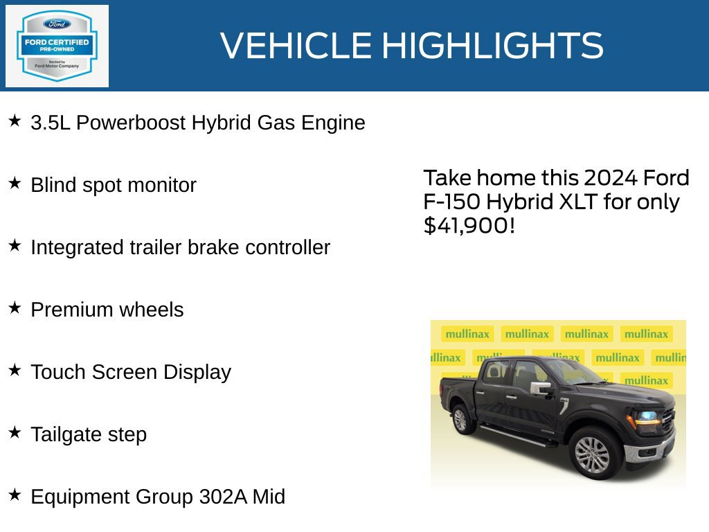 Certified 2024 Ford F150 XLT w/ Equipment Group 302A MID AWD/4WD image 22