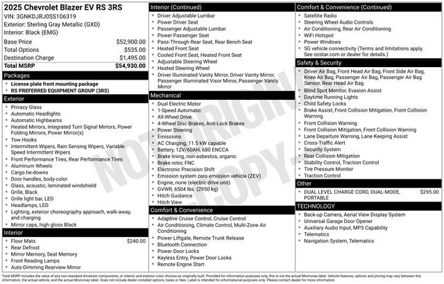 Used 2025 Chevrolet Blazer EV RS AWD/4WD image 4